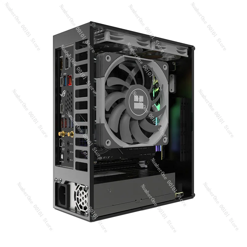 In Stock Lzmod 4 Liter Mini A24-V3 2.0 Core Display 1U Power Supply ITX Chassis All Aluminum Alloy