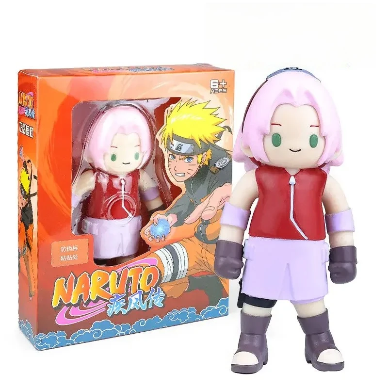 Oficjalna figurka Naruto 15 cm, rozciągliwa, do ciągnięcia i zabawy, z miękkiej gumy, elastyczna zabawka antystresowa, kreatywny model anime, prezent dla chłopca, dla dzieci.