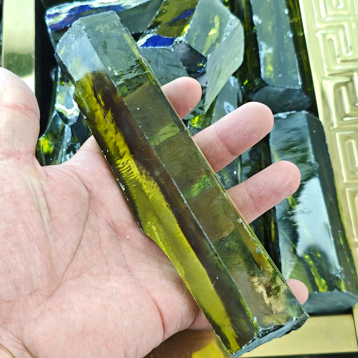 500 g/bolsa Amarillo Oliva. Zirconia cúbica. Materia prima sin procesar. Materias primas de piedras preciosas. Hermoso color. Varios tamaños. DIY.