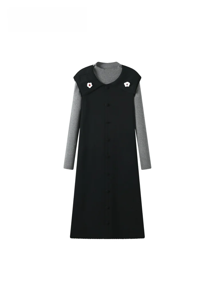 

plus Size Knitted Long Sve Dr Lazy Sle Women's Faion Casual Polyester Fiber round Ne Mid-Length Dr for Spring