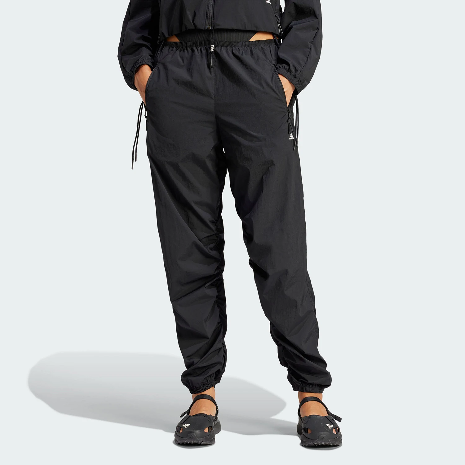 Adidas genuine RUI ZHOU hollowed out design women's personalized sports pants IQ3797
