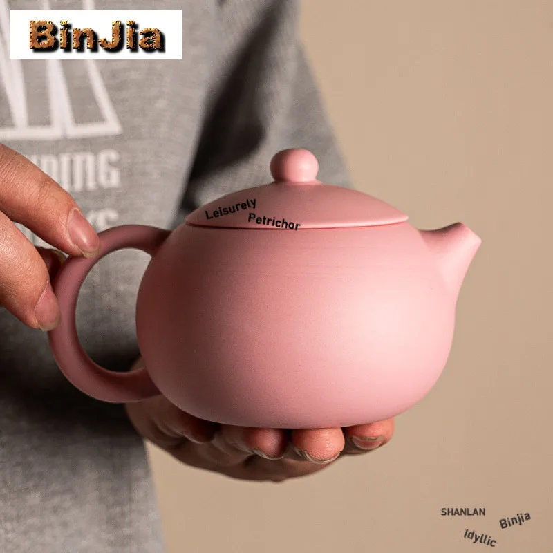 

175ml Handmade Pink Purple Clay Xishi Teapot Ancient Tea Infuser Pot Tea Brewing Kettle With Strainer Teaset Supplies Craft Gift
