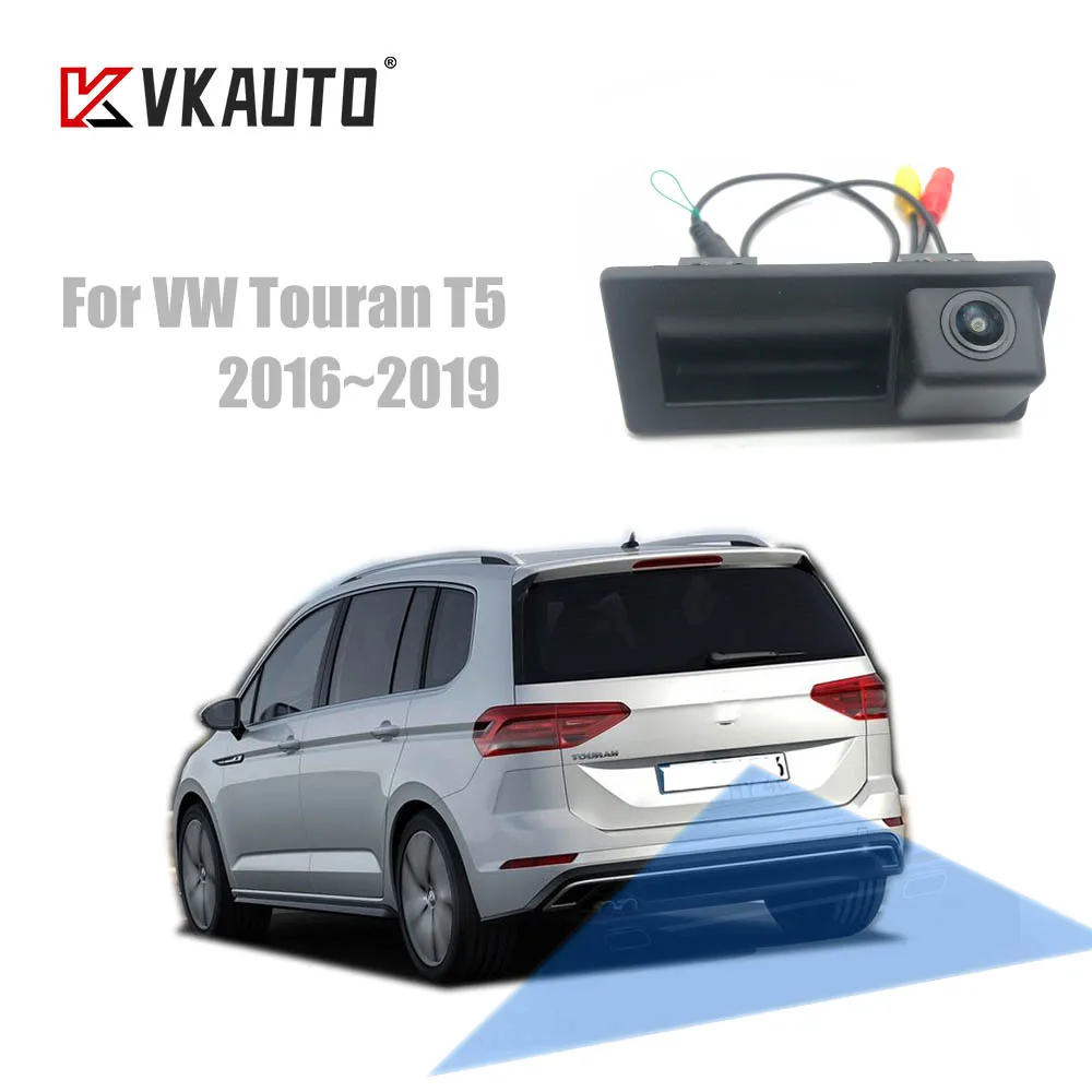 VKAUTO Trunk Handle Camera For VW Touran T5 2016 to 2022 CCD HD Night Vision Parking Reverse Backup Camera