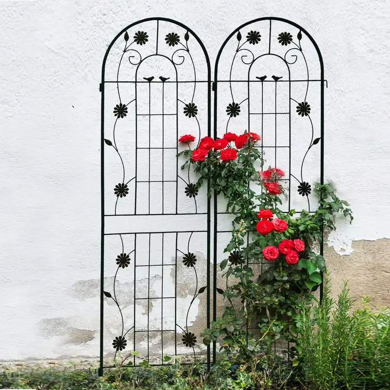 

2 Pack Metal Garden Trellis 71"x19.7" Rustproof Support for Outdoor Climbing Plants and Flowers Black