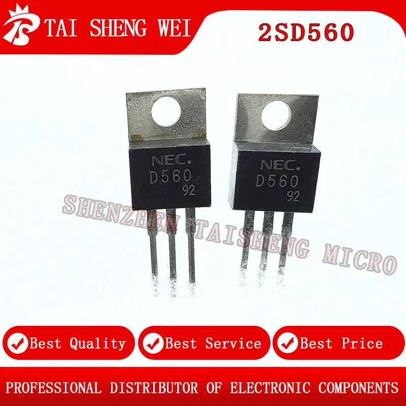 10PCS Brand New 2SD560-Y D560-Y TO-220 2SD560 NEC 5A/150V Darlington Transistor New