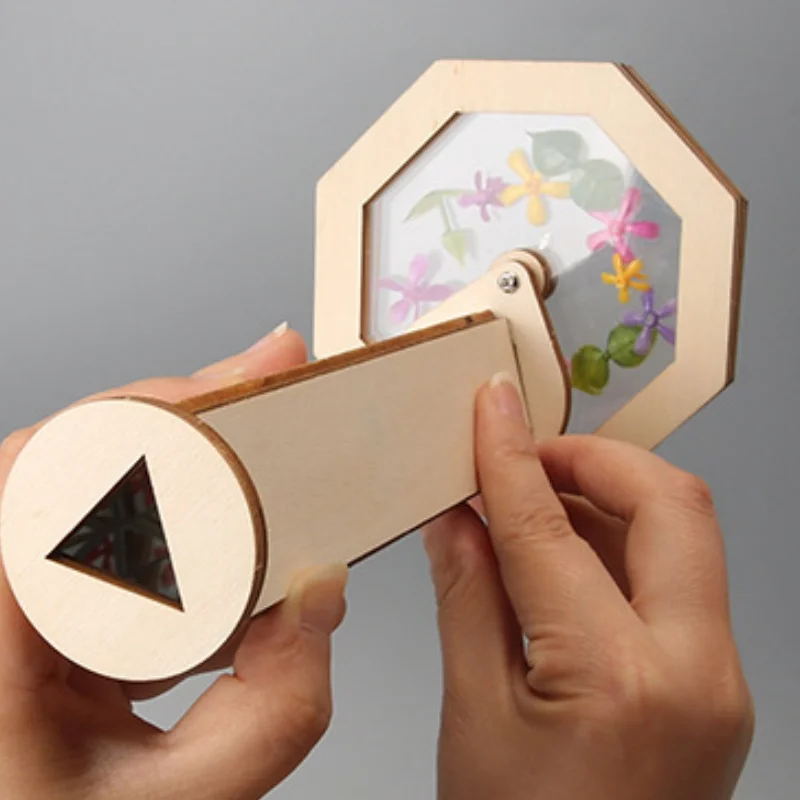 DIY Magic Rotating Kaleidoscope Kit Handmade Material Physics Science Puzzle STEM Assembly Outdoor Vision Creative Novelty Gifts