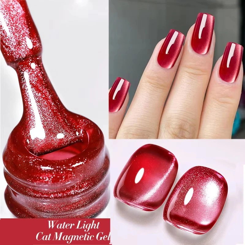 BORN PRETTY Pink Water Light Cat Magnetic Gel Nail Polish Aurora Spar Glitter Glass Bead Soak Off UV LED Semi-Permanant Varnish