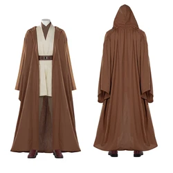 Jedi Knight Obi-Wan Kenobi Cosplay Costume Battle Suit Cloak Full Set Disguise Outfits Halloween Carnvial Party Roleplay Uniform