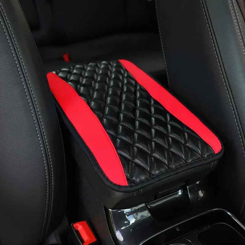 1pcs  Universal Car Central Armrest Box Console Cover Pad For Black+Red Accessories