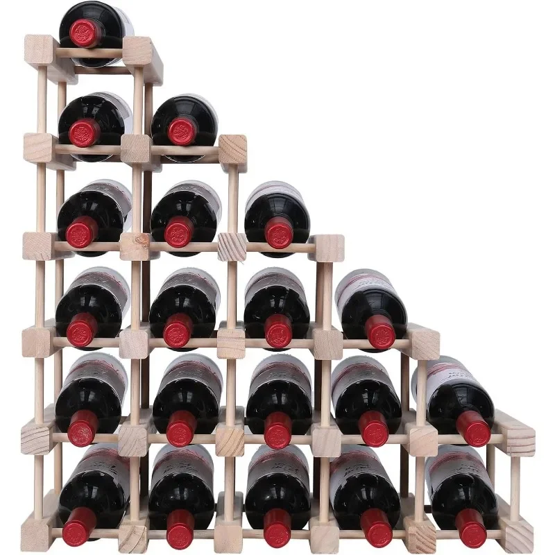 

Wine Rack Small countertop Cabinet Stackable Storage Wooden freestanding Floor Wine Holder