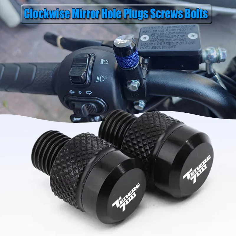 Para YAMAHA Tenere 700 Tenere700 XTZ 700 XTZ700 T7 T700 accesorios de motocicleta 1 par CNC espejo de aluminio agujero con cabezal para tornillos M10X1.25