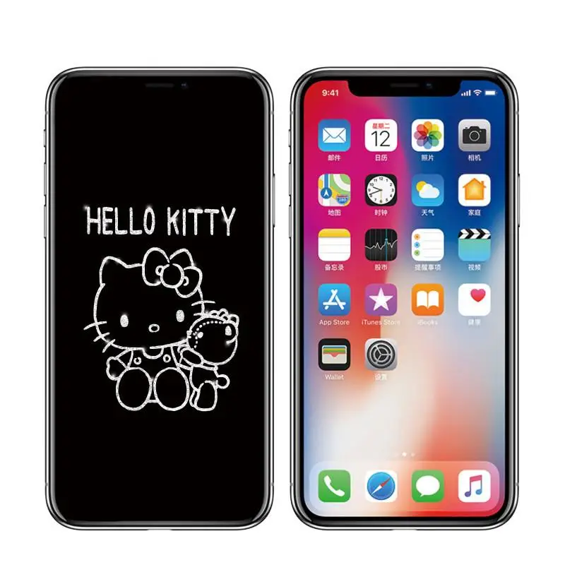 Sanrio Hello Kitty สำหรับ Apple Iphone 14 13 12 11 Pro Plus Promax Xr Xs Xsmax พักผ่อน Shadow ฟิล์ม