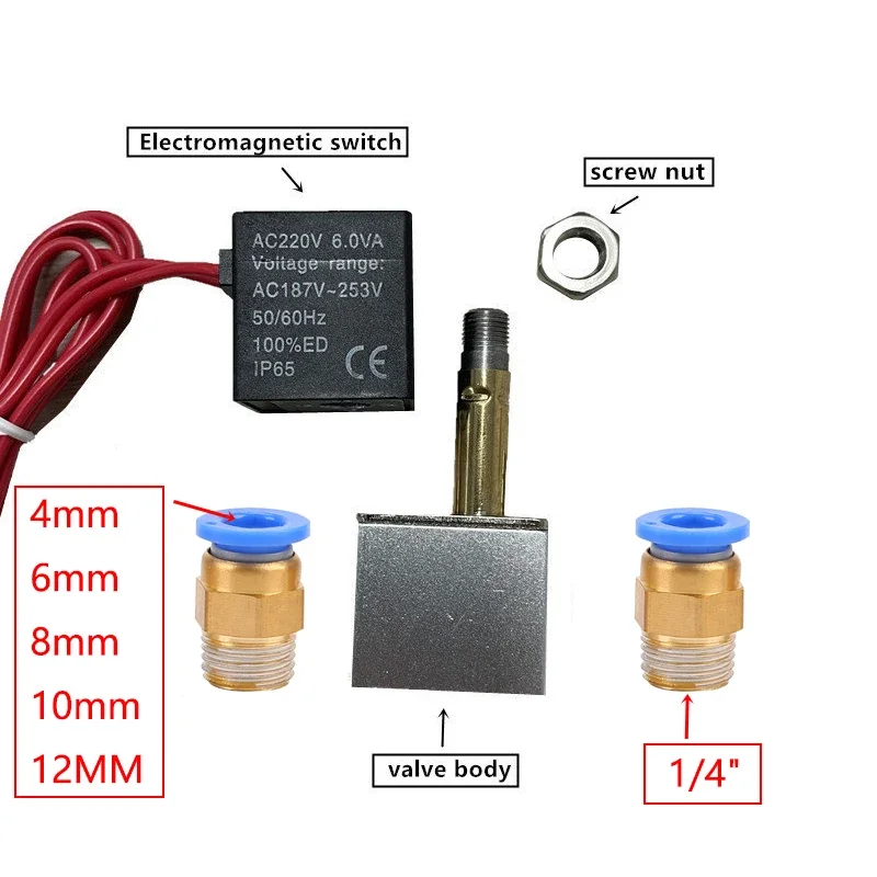 空気圧ソレノイドバルブ2v025-1/4 2ウェイ通常閉鎖dc12v dc24v ac110v ac220v誘導制御ガス