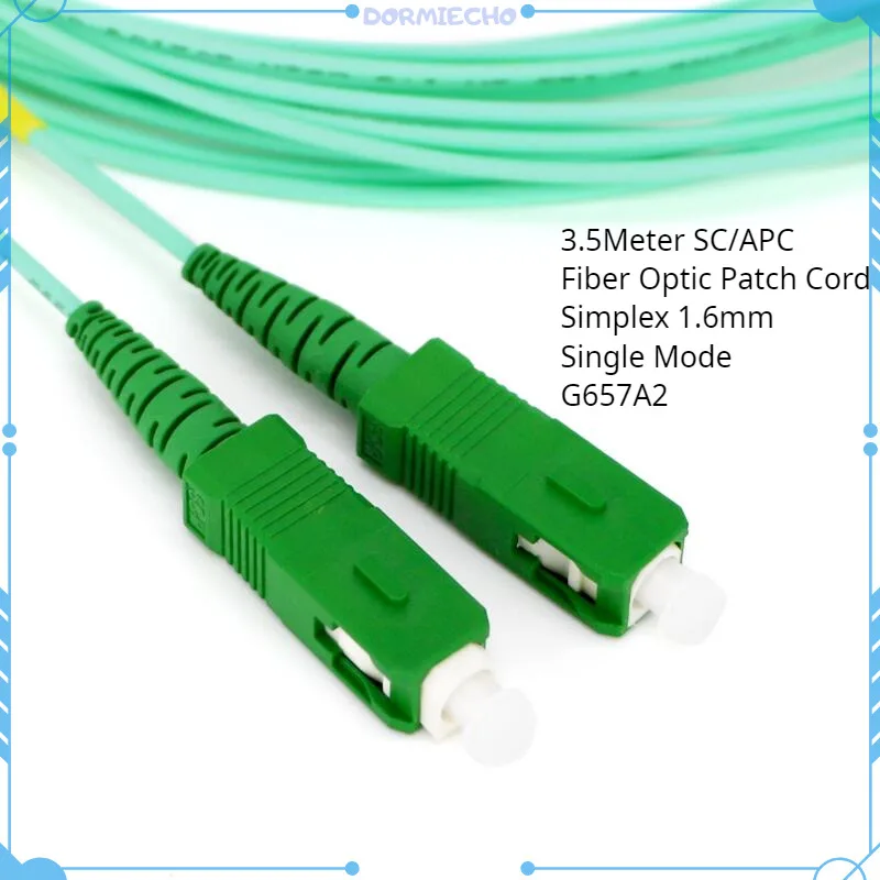 

100Pcs 3.5Meter SC/APC-SC/APC Fiber Optic Patch Cord Simplex 1.6mm Single Mode G657A2 Optical Fiber Cable