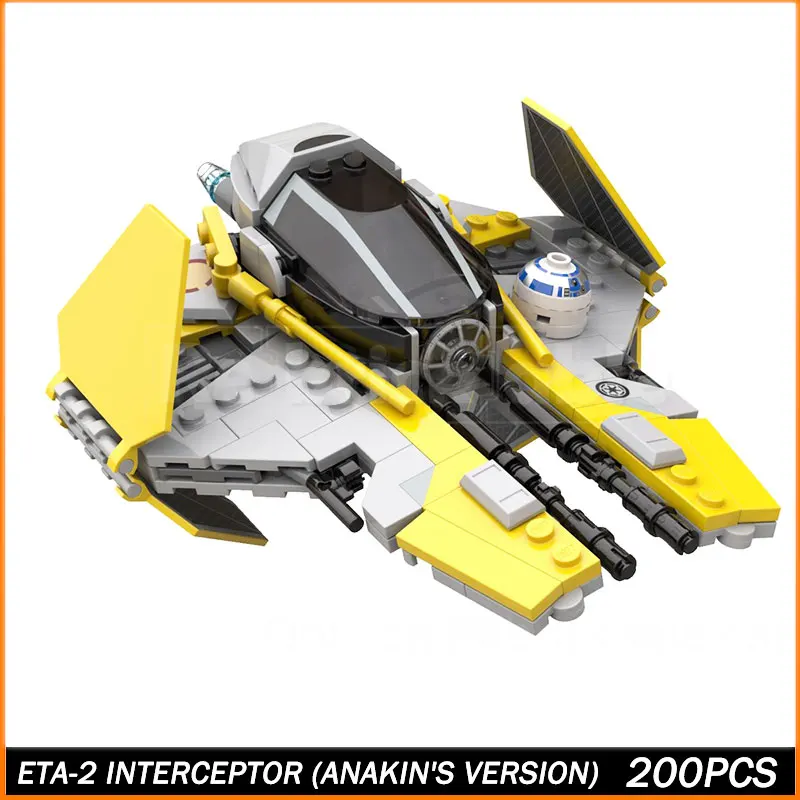 MOC Space War Series caza amarillo DIY bloques de construcción educativos compatibles para niños rompecabezas Juguetes regalos 200 Uds