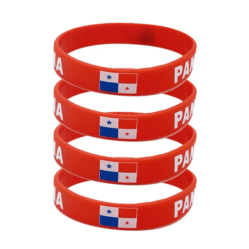 2pcs Panama Flag Silicone Bracelets Sports Game Wristbands National Wrist Strap for Men Women Rubber Band Fashion Accessories