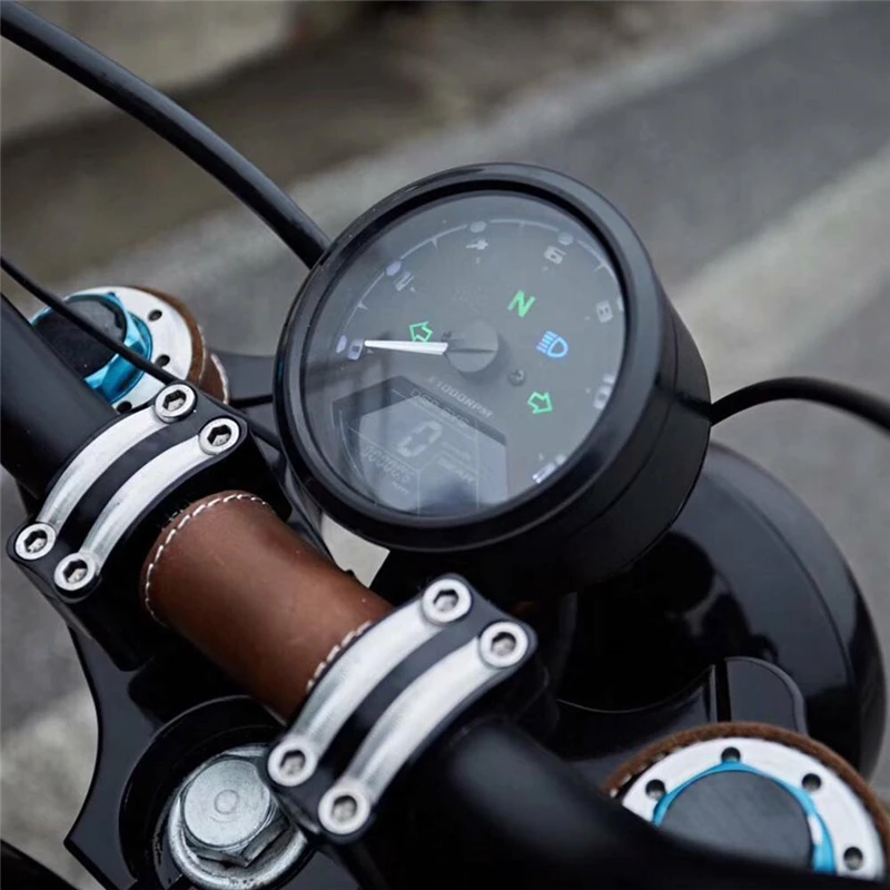 Universal Digital Motorcycle LCD Screen Speedometer Odometer Tachometer Gauge Dual Speed Multifunction LCD KMH/MPH Tachometer