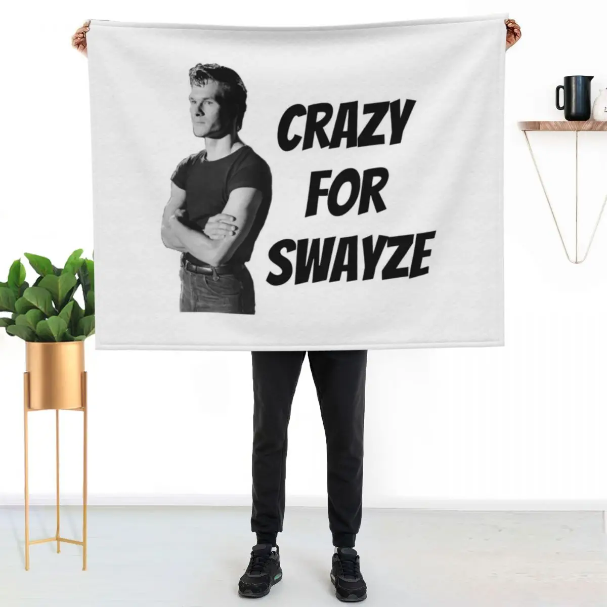 Crazy for Swayze Throw Blanket Decorative Beds Thin Fashion Sofas Plaid on the sofa Heavy Extra Large Throw Blankets