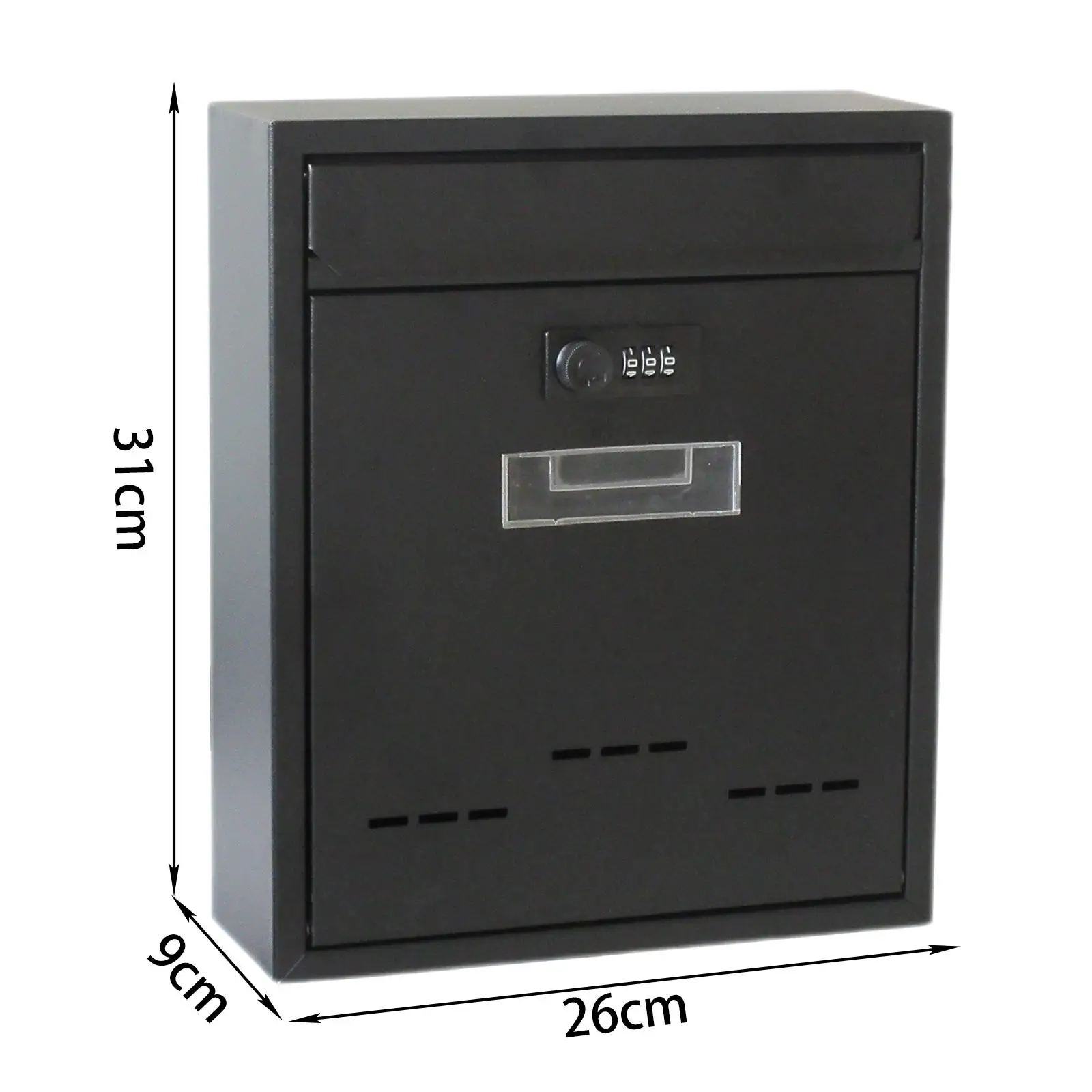 Metal Locking Mailbox , with Lock Iron for Gate Office Loading Newspaper