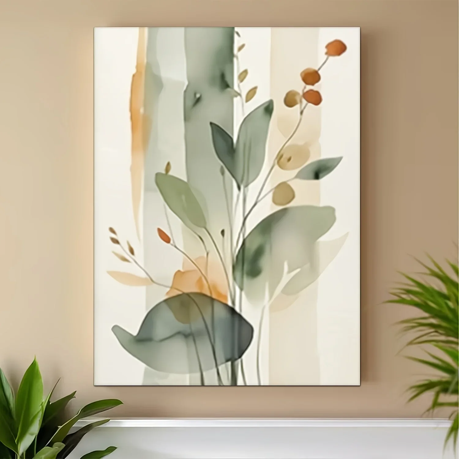 2D Flat, 1pc Modern Minimalist Frameless Canvas Painting - & Stain-Resistant Non-Woven Suitable for Living Room, Study, Bedro
