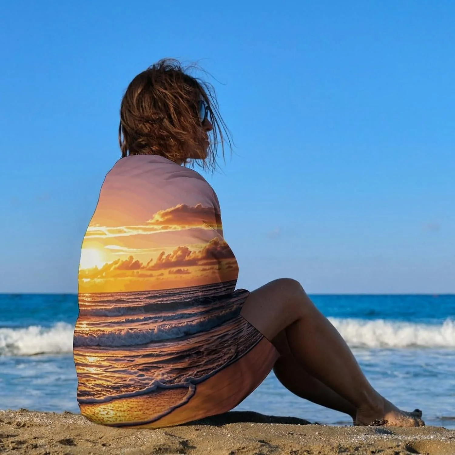 Gifts Beach Towel Sunrise pattern for Mom Festival gifts Towel Quick-Dry Beach Towel For Yoga Tourism Beach GYM Camping Swimming