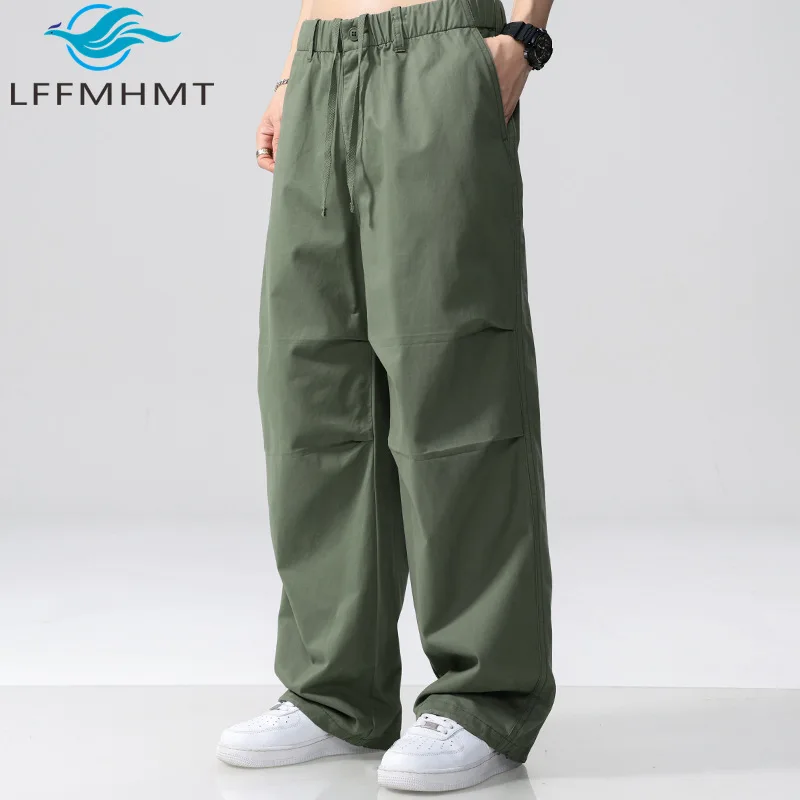 

7635 Summer Casual Pants for Men 100% Cotton Good Quality Solid Color Multi Pocket Thin Hiking Fishing Outdoor Cargo Trouser