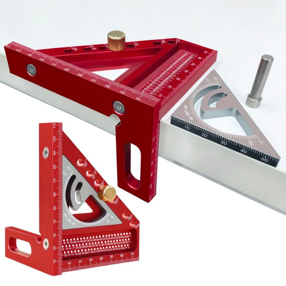 Heavy Duty Woodworking Square Ruler Angle Measuring Tool With Positioning Pin For Carpentry Layout And Furniture Build