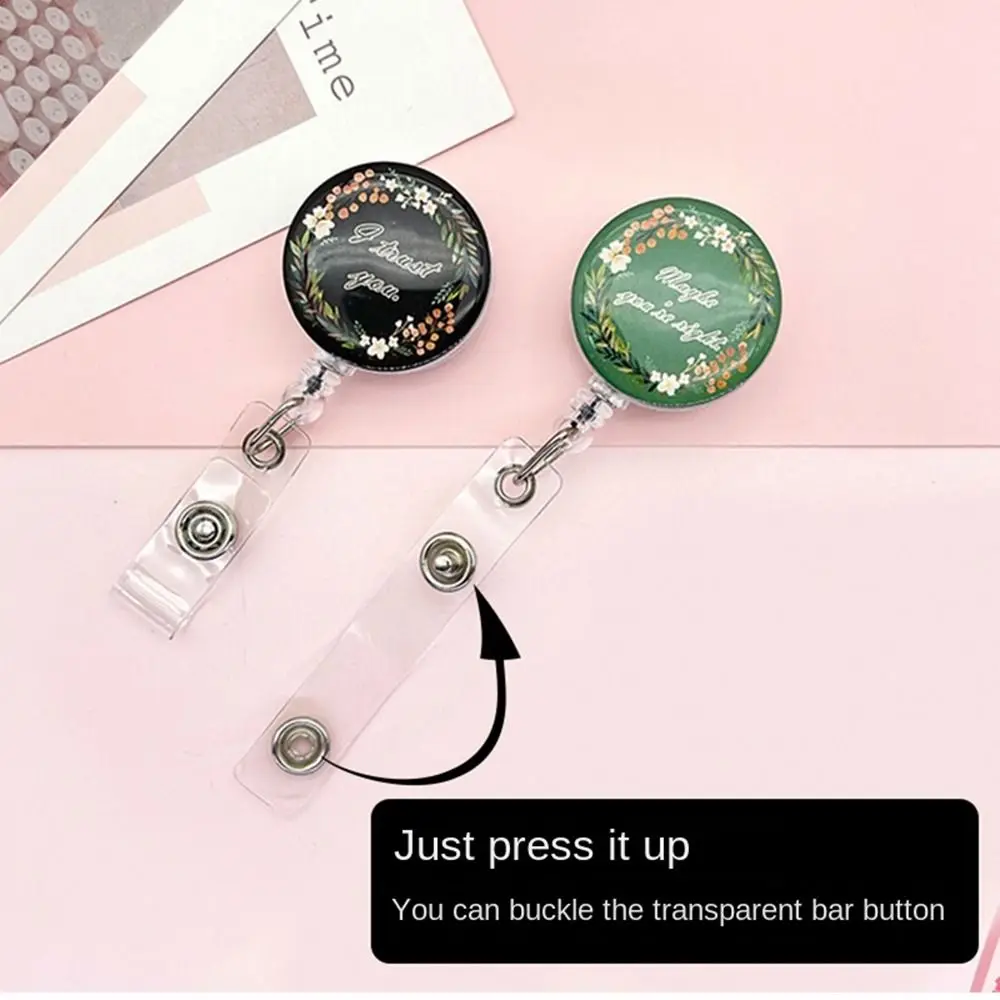 Stretchable Badge Clip Wreath High Resilience Nurse Badge Holder with Back Clip Fall-proof Name Card Holder Employee Welfare
