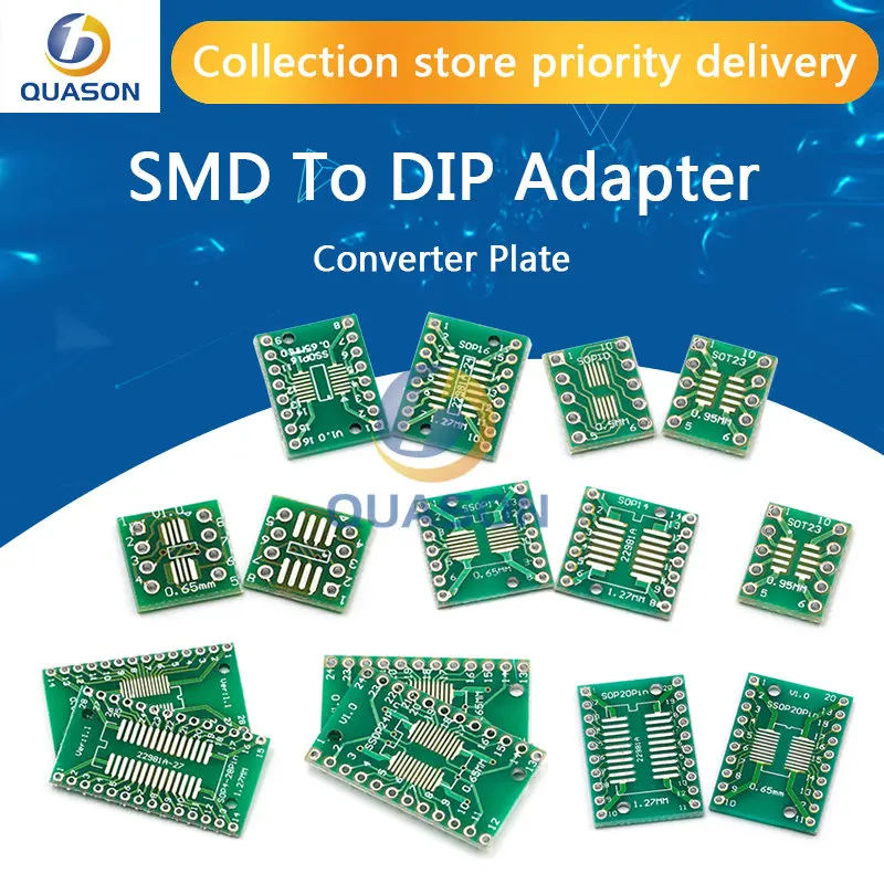 10PCS PCB Board Kit SMD Turn To DIP Adapter Converter Plate SOP MSOP SSOP TSSOP SOT23 8 10 14 16 20 28 SMT To DIP