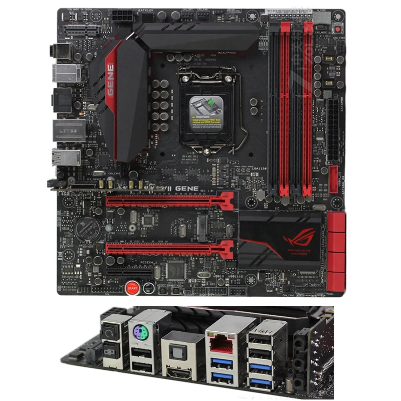 For Intel Z97 MAXIMUS VII GENE motherboard Used original LGA1150 LGA 1150 DDR3 32GB USB2.0 USB3.0 SATA3 Desktop Mainboard