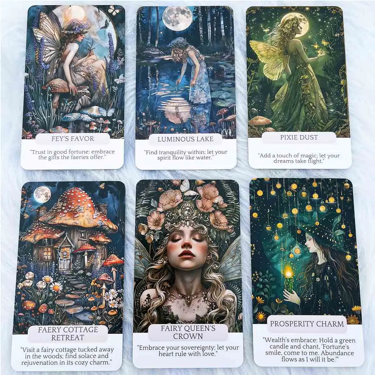 Fae Whispers Fairy Oracle Cards Set, 54 Tarot Cards Enhance Your