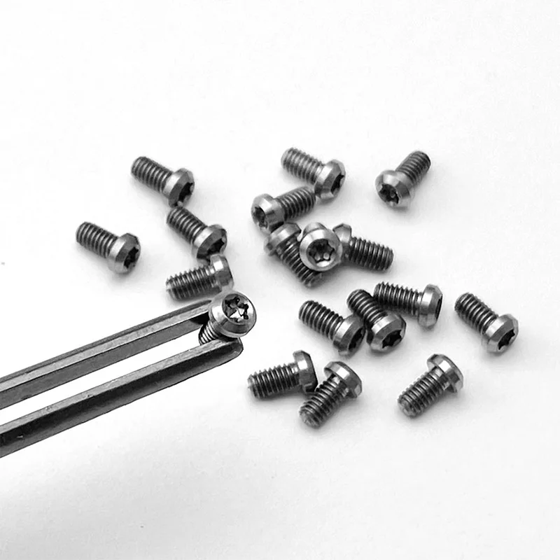 5pcs Faca Handle M2.5 Rosca Parafusos De Liga De Titânio T8 Torx Flat Head Nails Facas Dobráveis DIY Fazendo Acessórios de Reparação Peças