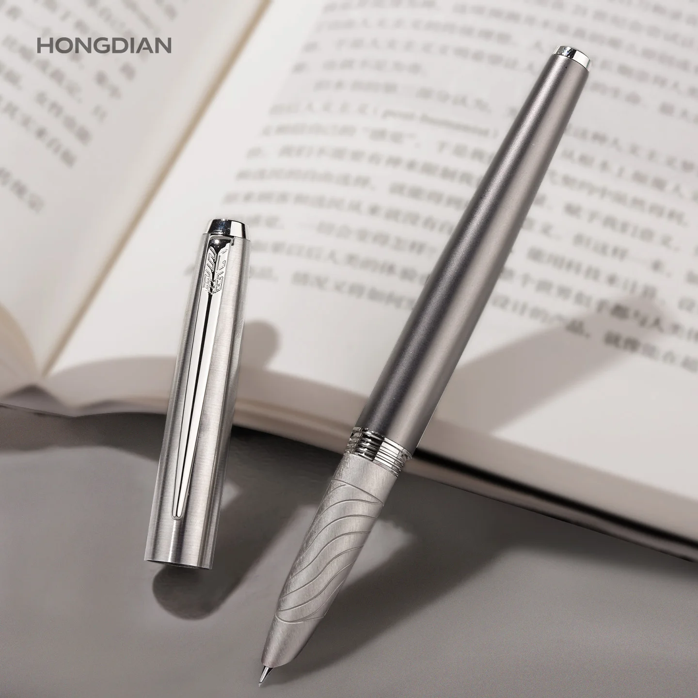 LT Hongdian Entry Level Hooded Nib Metal Fountain Pen 618 Custom Engraving Office Student Use