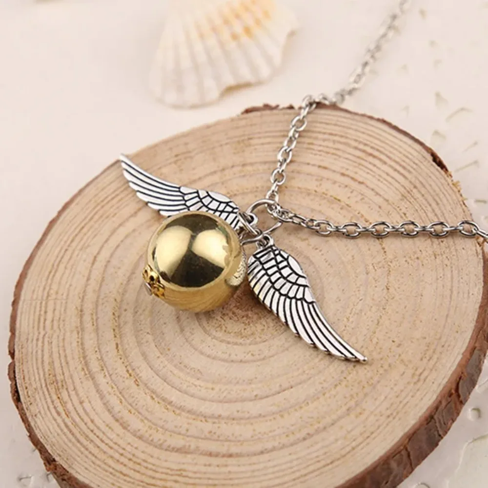 Harry Potter Necklace Time Turner sorting hat Platform Snitch Time Timer Hourglass Necklace 360 Rotating Cosplay Magic Props view 5
