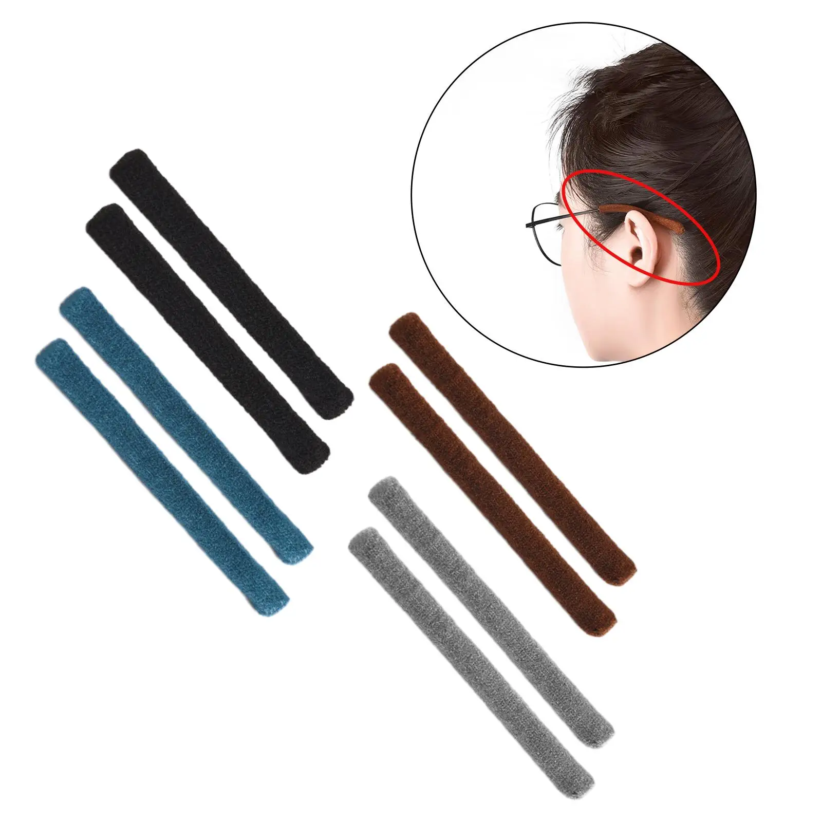 2 Pieces Eyeglasses Temple Tips Sleeve Retainer Eyeglasses s Hook ,Well Fitting