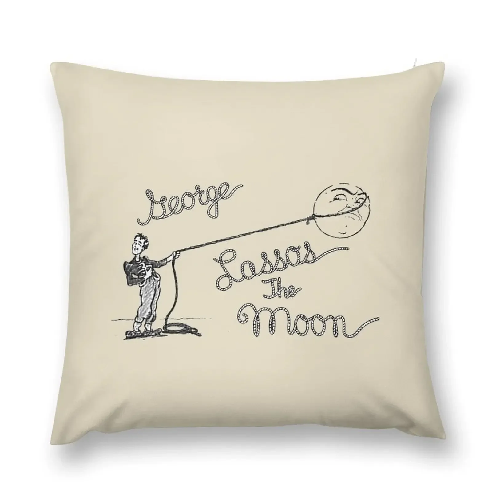 George Lassos The Moon T-Shirt Throw Pillow Embroidered Cushion Cover Pillowcase pillow