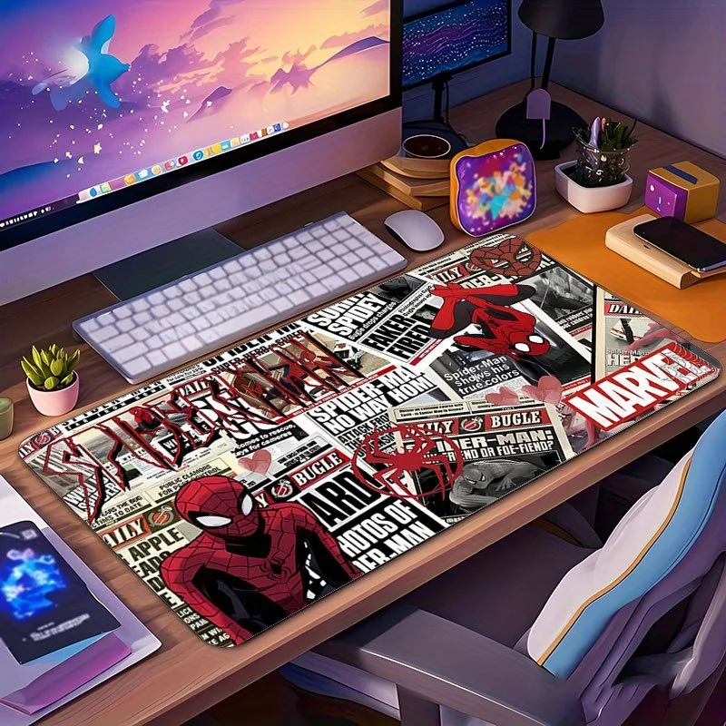 

Spider-Man 11th Birthday Marvel-Themed Non-Slip Rubber Mouse Pad with Spider Web Design - Washable, Large Desktop Gaming Mouse P