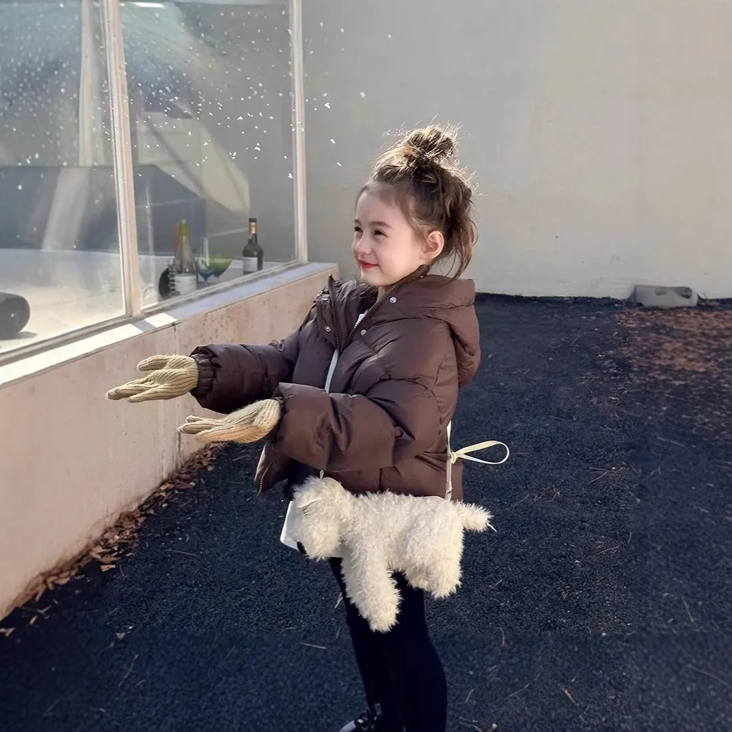 الشتاء الاطفال الفتيات الدافئة أسفل معاطف الخريف الأطفال القطن وسادات مبطنة الفتيان الفتيات ملابس الطفل مقنعين ملابس خارجية 3-12 سنة