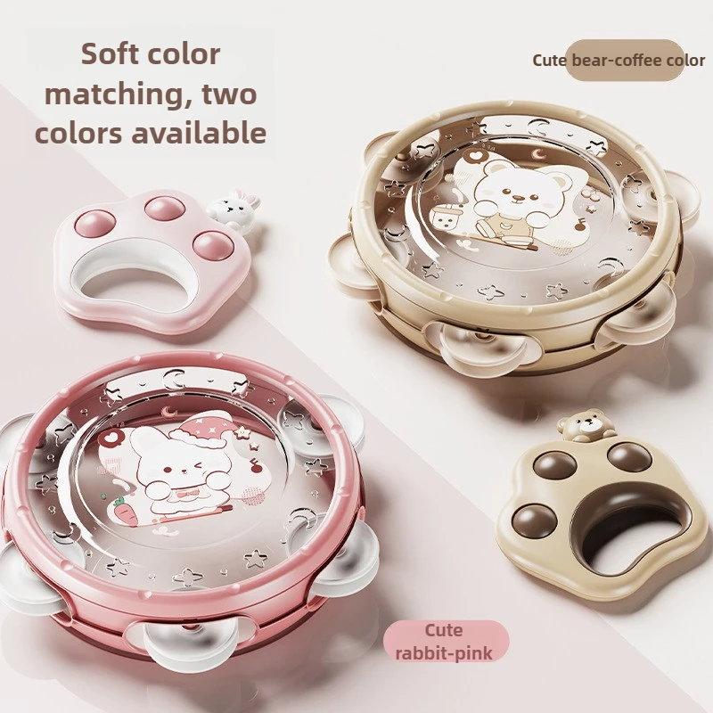 لعبة جرس مكرنك يدويًا للأطفال مع ألغاز وقبضة قابلة للمضغ - مجموعة حسية للتعلم المبكر لتعليم الأطفال الصغار واللعب المهدئ