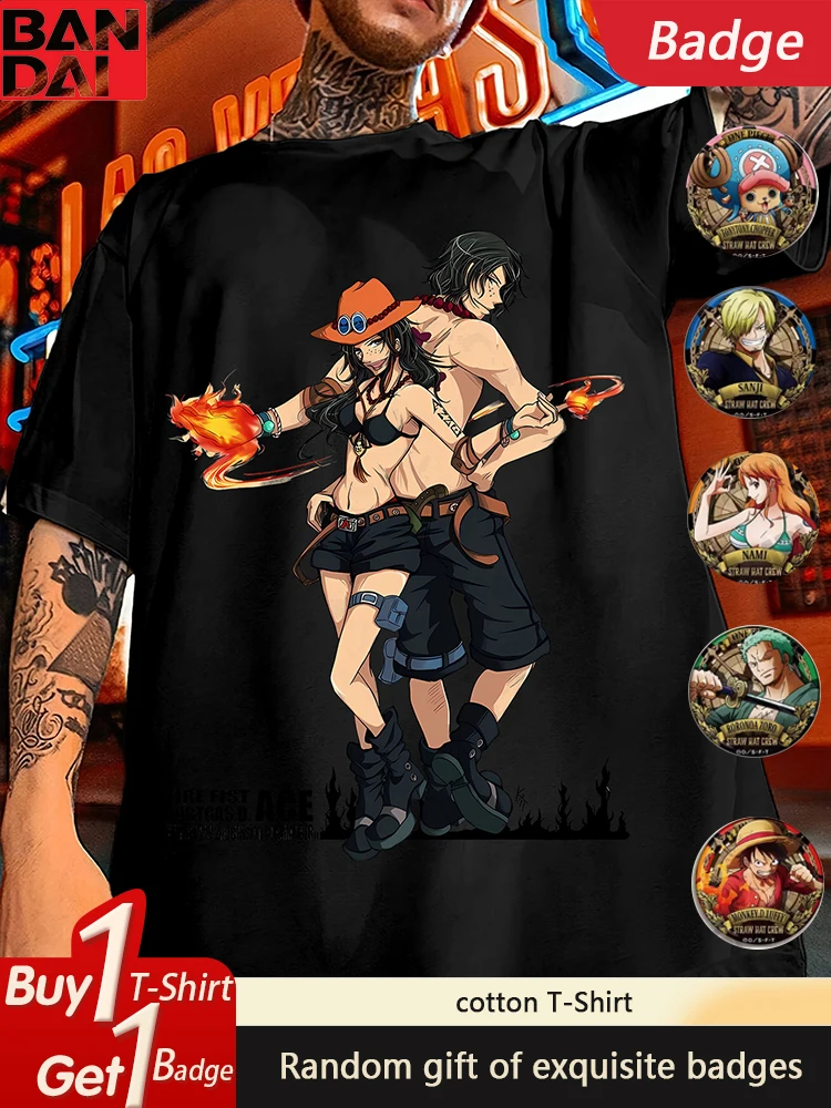 

ONE PIECE аниме Луффи с периферийным принтом, лето 2029, футболка с короткими рукавами, мужская и женская повседневная хлопковая футболка