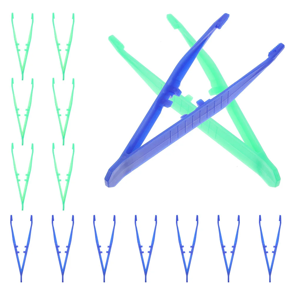 20 pçs pinças de cluster de chicote descartáveis para artesanato cílios plástico sala de aula artesanato grânulo criança