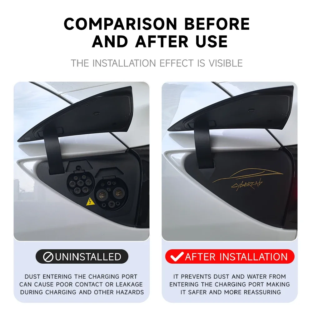 For Tesla Model 3/Y Model 3 Highland Model Y Juniper YL Silicone Rainproof Charger Port Cover Dustproof Protection Cover