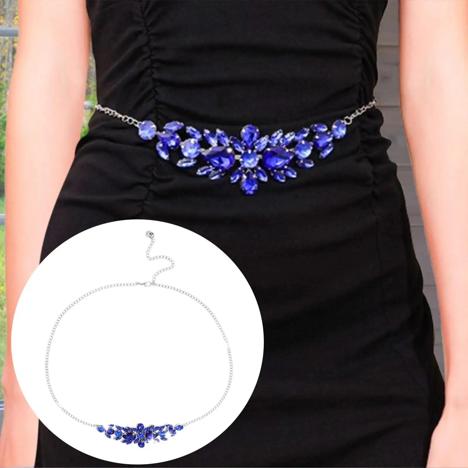 النساء الخصر حزام على شكل سلسلة السراويل حزام على شكل سلسلة الزخرفية المعادن قابل للتعديل موضة مجوهرات للجسم للملابس فستان الجينز تنورة #3