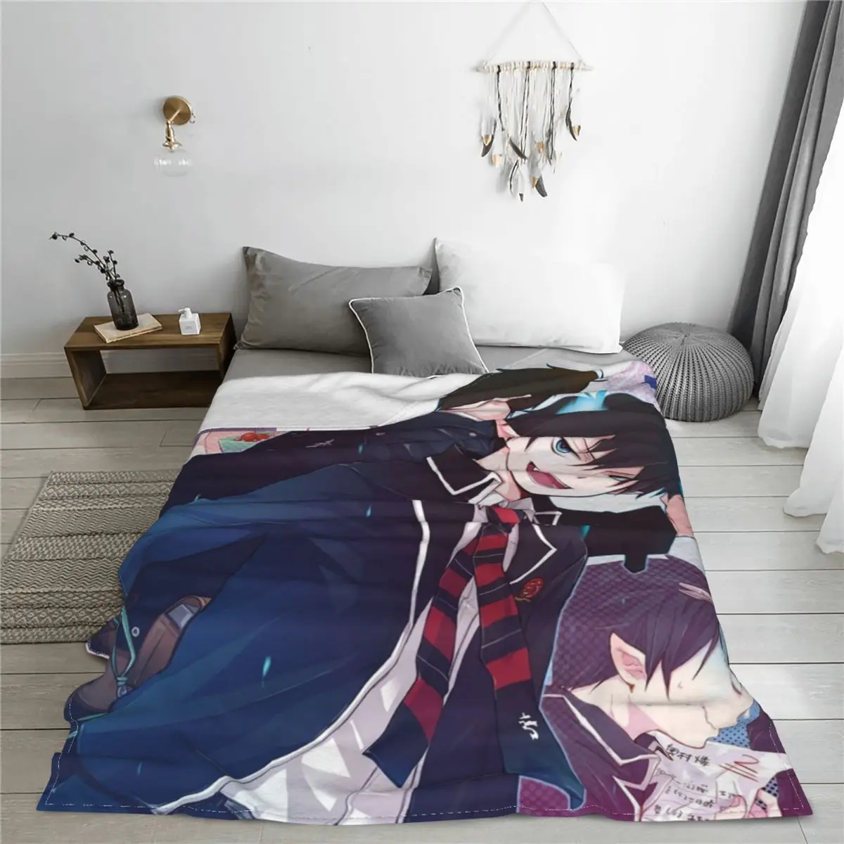 Blue Exorcist Amaimon Manga Blankets Mephisto Anime Plush Funny Warm Throw Blankets for Bedspread Textile Decor