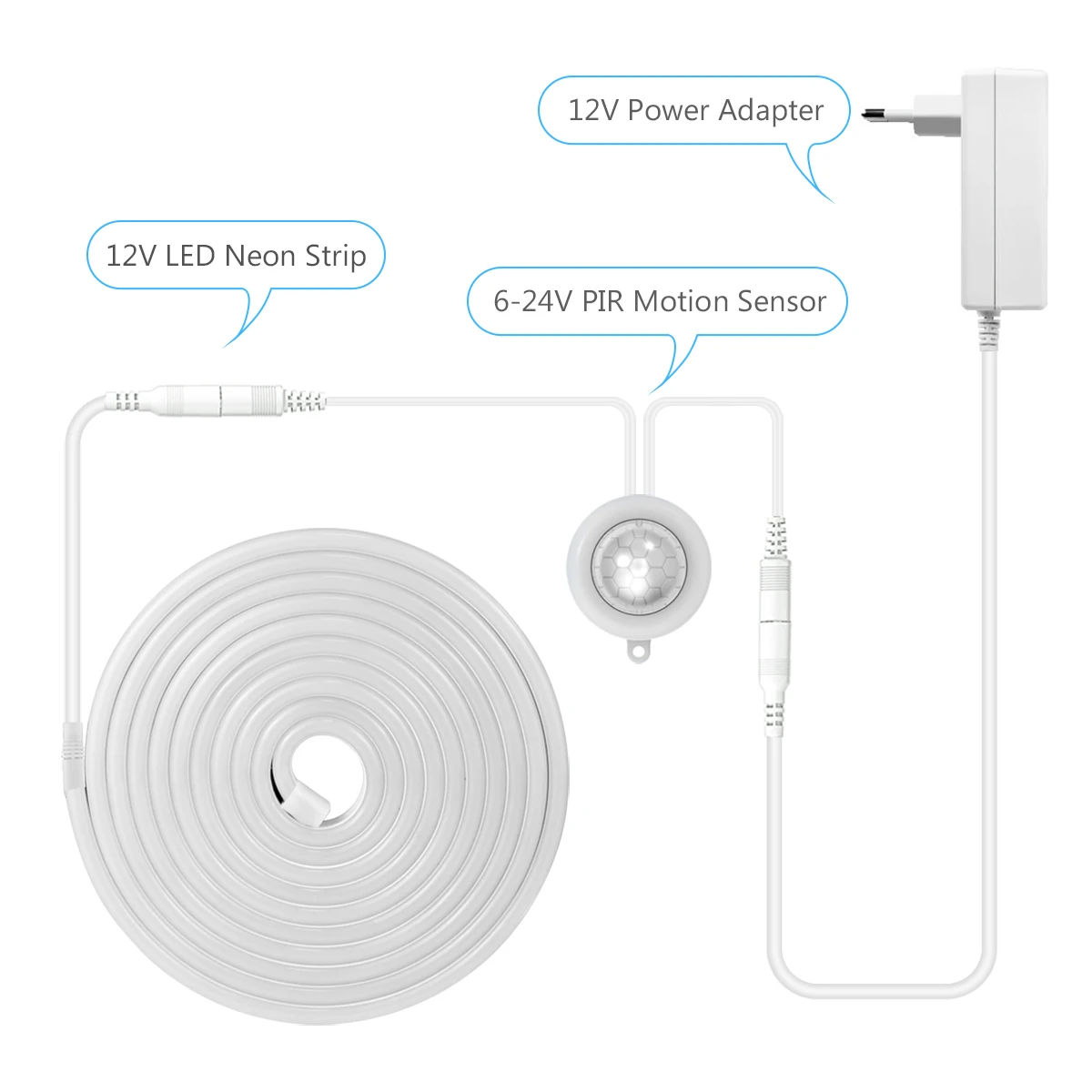 Imagem -02 - Lâmpada Led com Sensor de Movimentofita Led Sensor Movimento para Cozinha Quarto 120 Leds m Plugue ue Eua Fita de Led a Prova de Água Inteligente Luzes Noturnassensor de Movimento Led Night