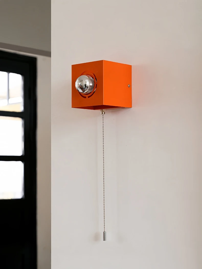 Metal Orange Wall Light Home Art E27 Bulb Indoor