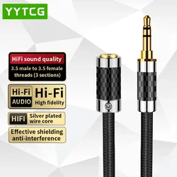 3.5mm Jack Male to Female AUX Cable Hifi Headphone Extension Cable OFC Silver Plating Aux Stereo 3.5mm Extension Cable