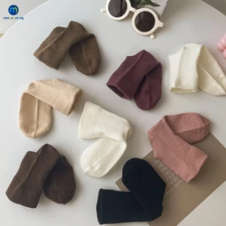 Aoyoutong-Chaussettes en coton peigné pour bébé fille et garçon, lot de 5 paires