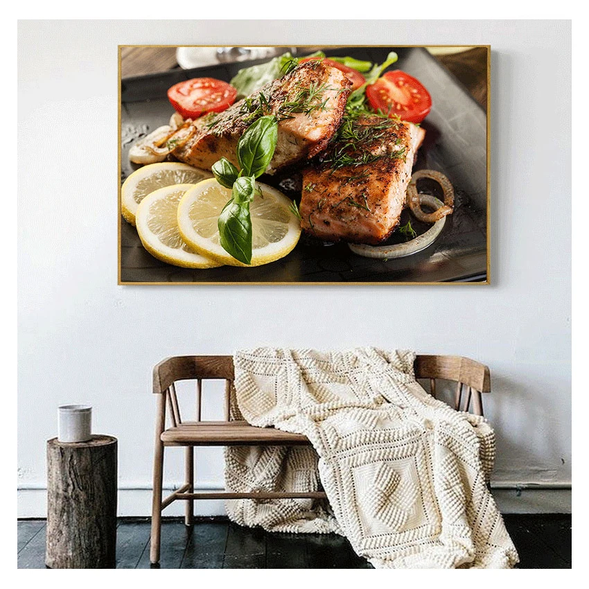 Canvas Painting Cuadros Scandinavian Posters and Prints Wall Art Food Picture Living Room Grains Spices Spoon Peppers Kitchen