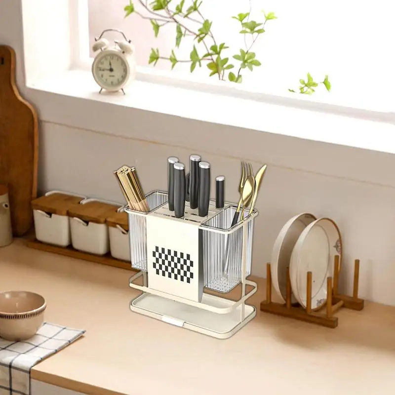 

Utensil Holder For Dish Rack Clear Chopstick Drying Rack Basket Fork Holder With Drain Holes Kitchen Countertop Chopstick Organi